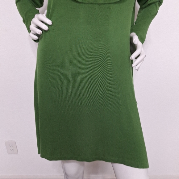 Bryn Walker Green Bohemian Retro Micro Modal Blend Cowl Neck Mini Dress Size M - Picture 3 of 13